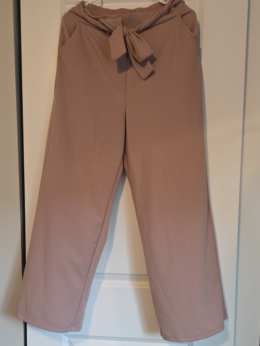 Women's High-Rise Tie-Waist Wide-Leg Pants - Dusty Rose